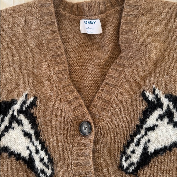 Old Navy Brown Horse Cardigan Sweater! - Picture 3 of 3